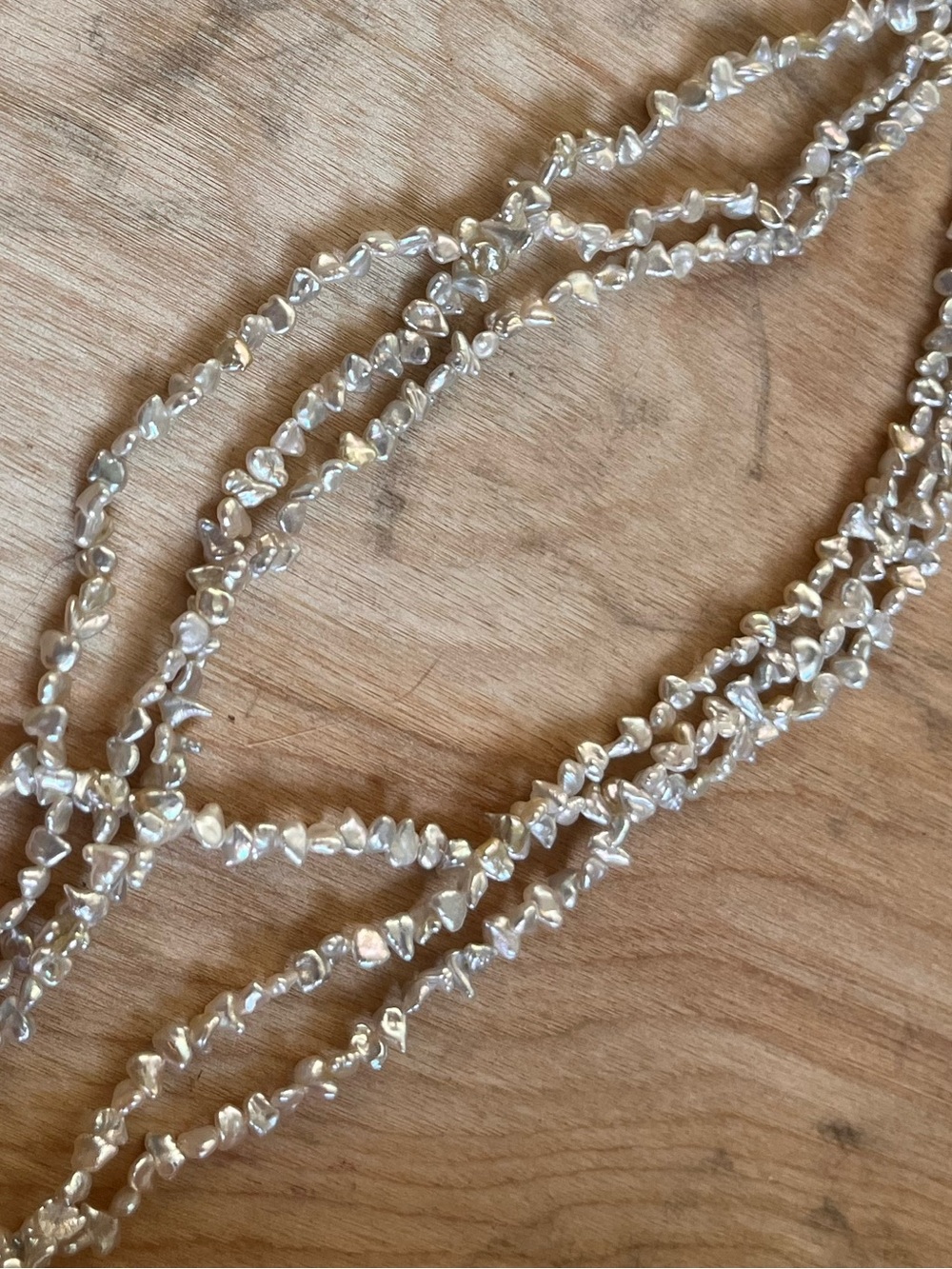 Cultured Pearl Chip Necklace - Iridescent White
